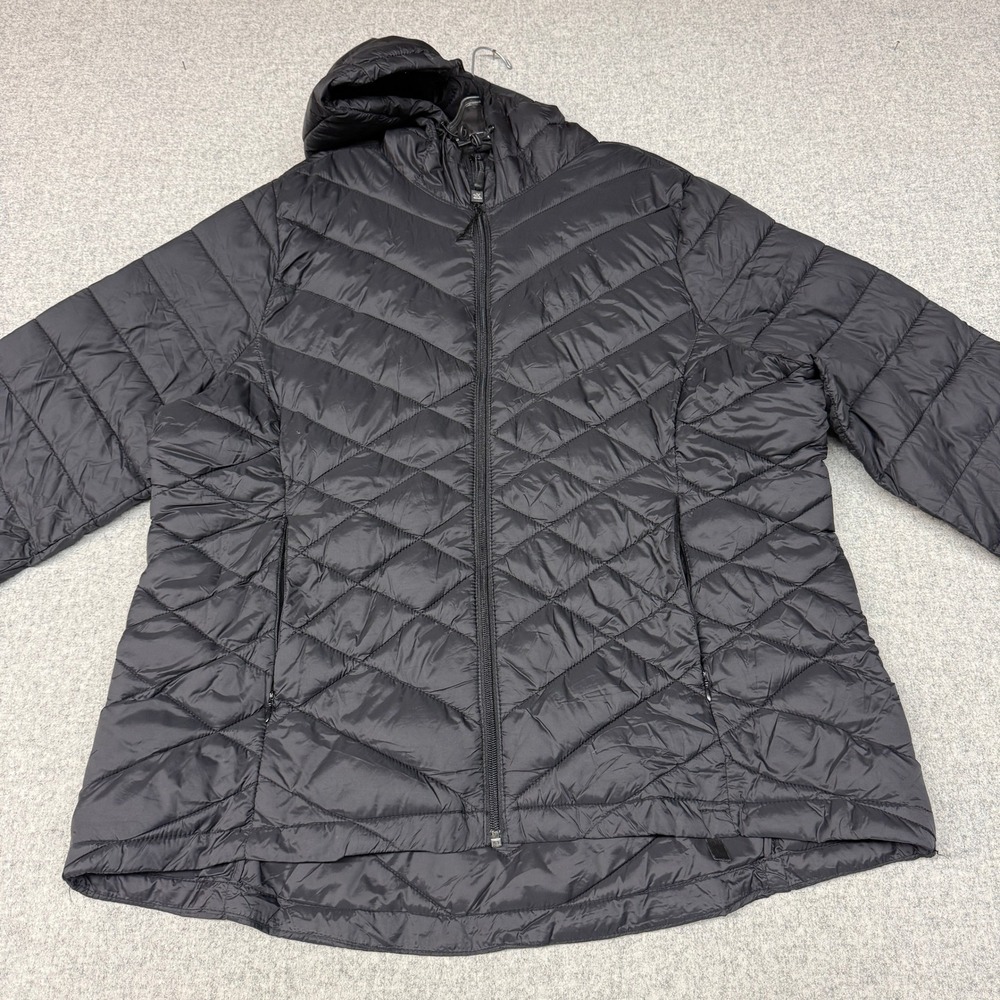 ZeroXposur Puffer Jacket XXL Black Hooded Quilted Full Zip Lightweight X92741